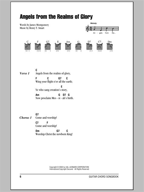 Angels From The Realms Of Glory by James Montgomery - Guitar Chords/Lyrics - Guitar Instructor