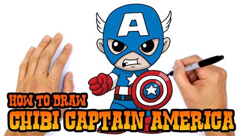 How to Draw Captain America (Chibi)- Kids Art Lesson | Avengers drawings, Drawing for kids, Art ...