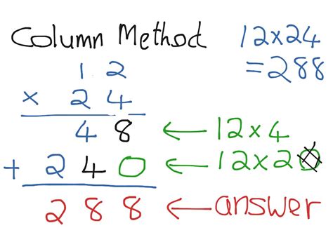 Column method | Math, Arithmetic, multiplication | ShowMe