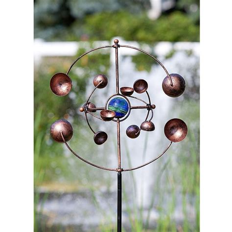 Kinetic Spinner Stake | kinetic metal wind sculpture | Wind sculptures, Metal yard art, Wind ...