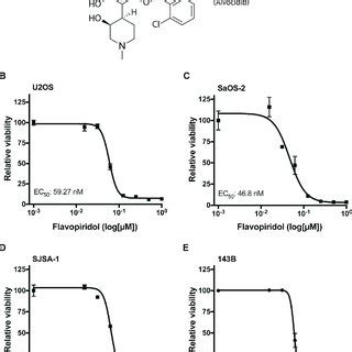 Osteosarcoma cells are sensitive to flavopiridol. (A) Chemical... | Download Scientific Diagram