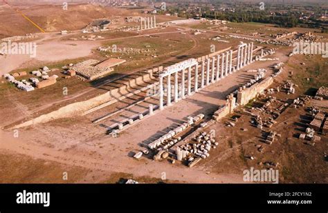 The ancient city of Laodicea. From SKY Stock Video Footage - Alamy