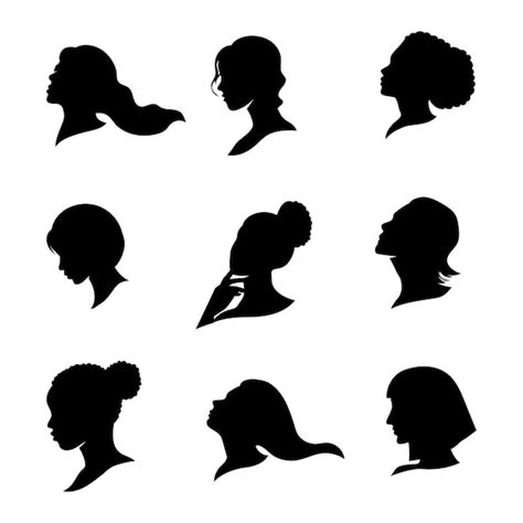 Girl Profile Silhouette Clip Art