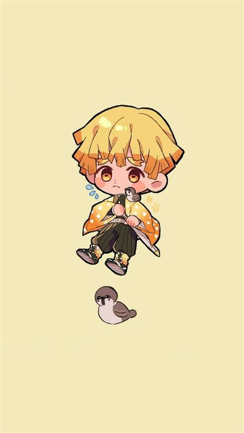 Download Demon Slayer Chibi Zenitsu Wallpaper | Wallpapers.com