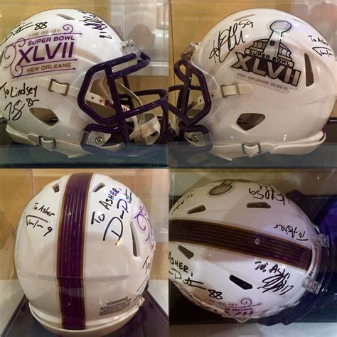 Super Bowl 47 mini helmet signed by members of the 2012 ...