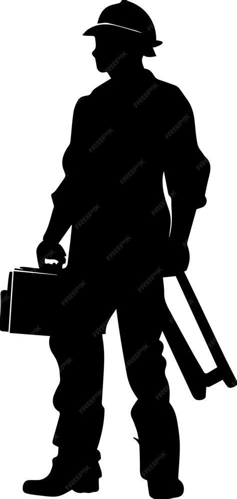 Premium Vector | A worker vector silhouette 3