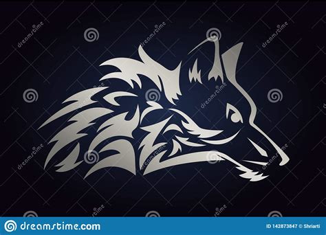 Silver Wolf Head Silhouette. Side View of Wild Animal Stock Vector - Illustration of silhouette ...