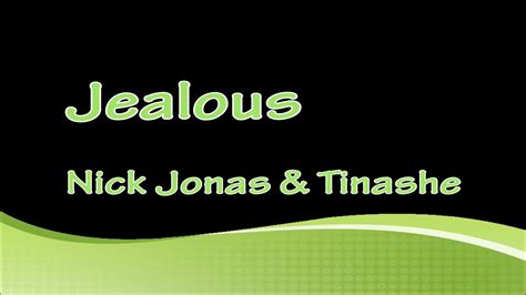 Jealous - Nick Jonas and Tinashe (Duet) Karaoke - YouTube