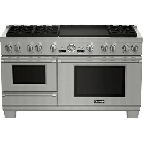 Thermador - Self-Cleaning Freestanding Double Oven Dual Fuel Convection Range - Stainless steel ...