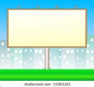 Cartoon Billboard On City Background Space Stock Illustration 125614253 | Shutterstock