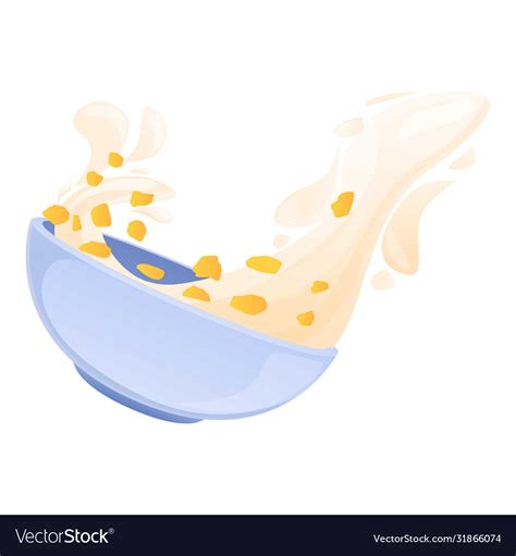 Wheat cereal bowl icon cartoon style Royalty Free Vector