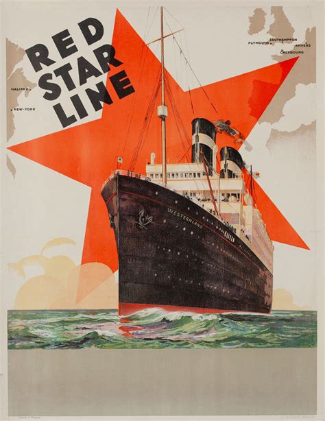 Red Star Line Poster Westernland Ship Poster | David Pollack Vintage Posters