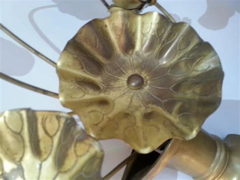 Pair of Brass Lotus Flower Wall Sconces at 1stDibs