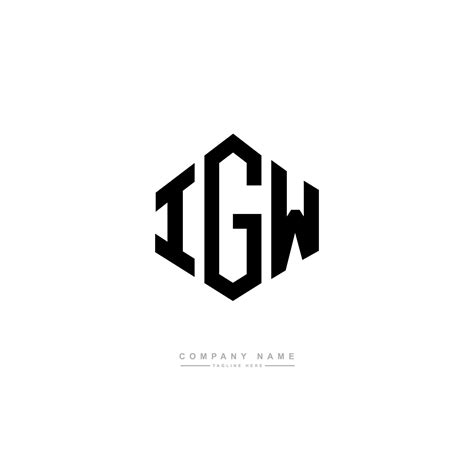 diseño de logotipo de letra igw con forma de polígono. diseño de ...