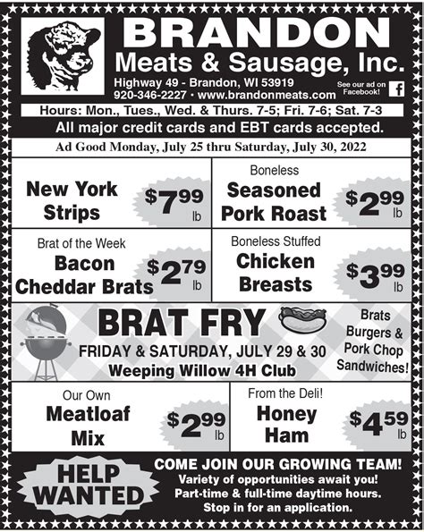 Meat Sales near me Waupun, Steaks on Sale Ripon, Deals, Brandon Meats