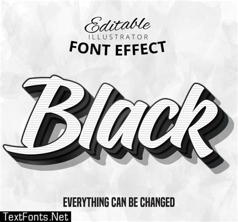 Black text editable font effect 692807