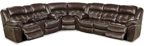 HomeStretch Brown Super-Wedge Leather Reclining Sectional | Miskelly Furniture