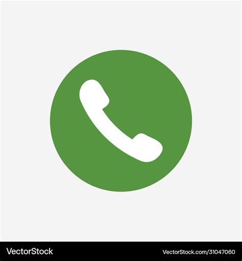 Green phone call button isolated answer telephone Vector Image