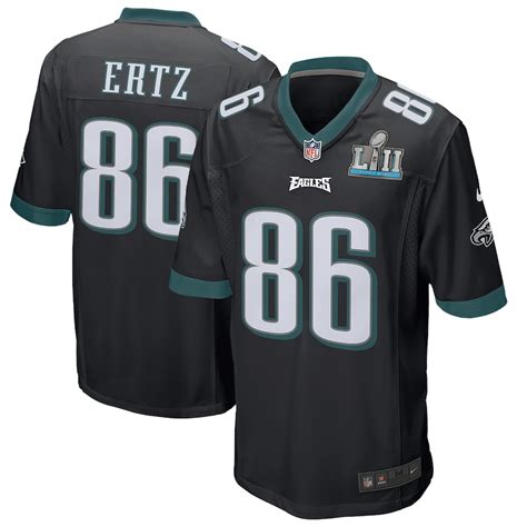 Nike Zach Ertz Philadelphia Eagles Black Super Bowl LII Game Jersey