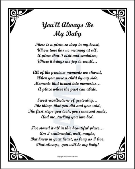 You'll Always Be My Baby DIGITAL DOWNLOAD Poem for the | Etsy