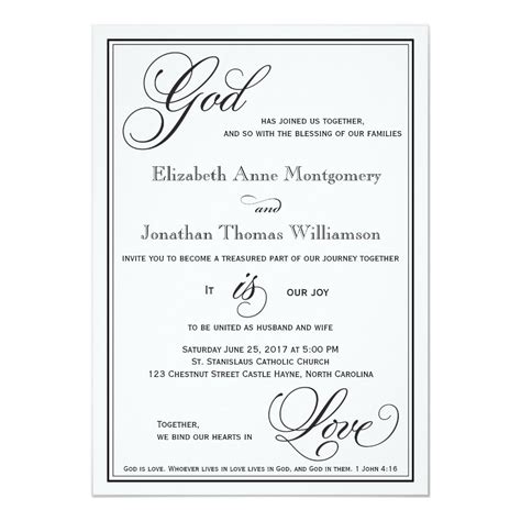 God is Love Christian Script Wedding Invitation | Zazzle | Script wedding invitations, Christian ...