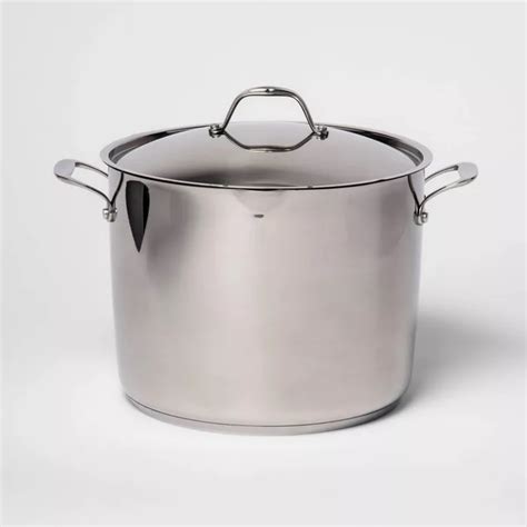 16qt Stainless Steel Stock Pot with Lid - Made By Design™ | Steel stock, Made by design, Stock pot