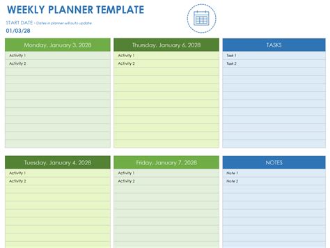 Free Google Sheets Weekly Schedule Templates | Smartsheet