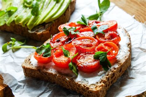 Clean Eating Concept. Sandwich with Organic Ingredients Stock Photo ...