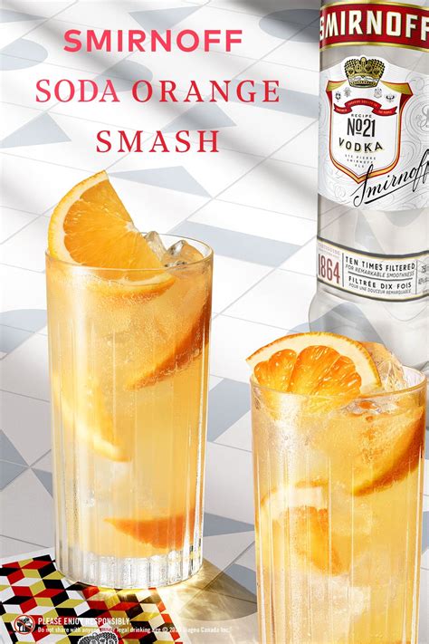 Smirnoff Soda Orange Smash | Vodka cocktails, Flavored vodka, Easy drink recipes