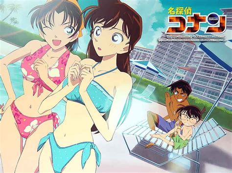 Detective Conan, Ran Mouri, Female, Male, Swimsuit, Cute, Conan Edogawa ...