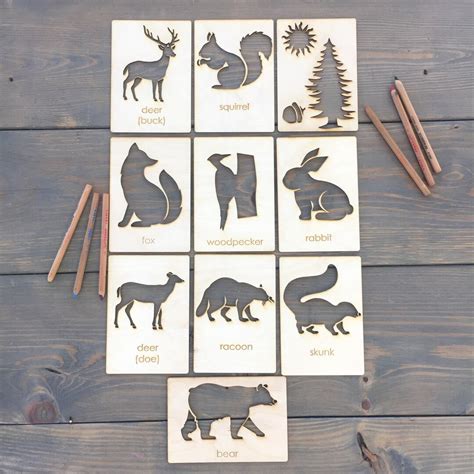 Woodland Animal Stencil Set // Stencil Set // Animal Stencils - Etsy