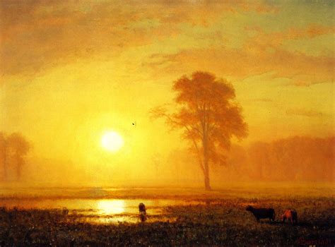 Sunset on the Plains Painting | Albert Bierstadt Oil Paintings