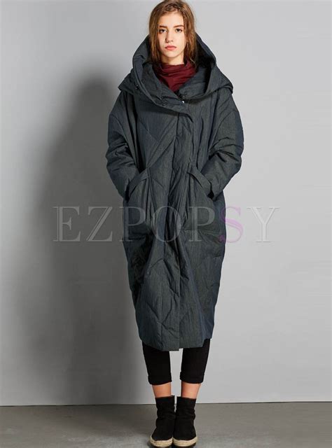 Outwear | Down Coats | Plus Size Hooded Long Down Coat