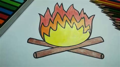 Drawing Campfire Step by Step l How to Draw Campfire - YouTube