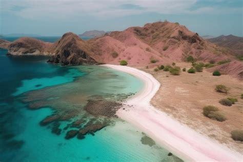 Premium AI Image | Aerial view of beautiful pink beach komodo national park indones with pink ...