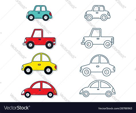 Set cars for kids Royalty Free Vector Image - VectorStock