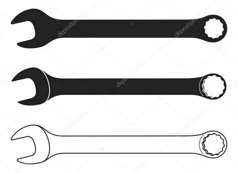 Spanner black and white Icon Stock Vector by ©fobosvobos63.gmail.com 118835190