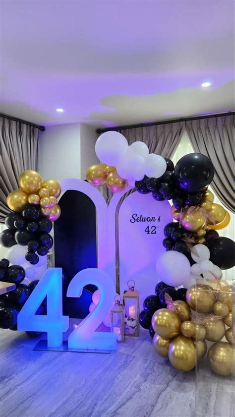 42nd Birthday party decor in 2023 | Balloon decorations, Birthday party decorations, Balloons