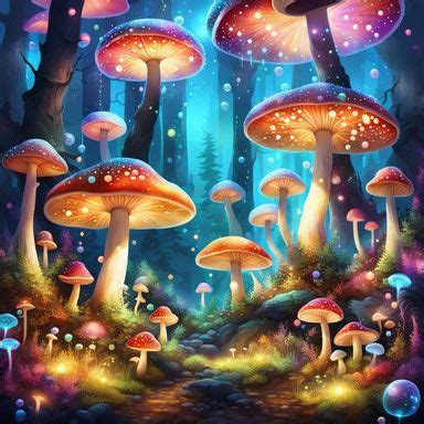 Mushroom forest - AI Generated Artwork - NightCafe Creator