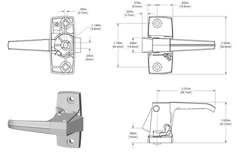 Storm door inside latch, aluminum finish | Chinook Glass