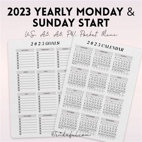 Free Printable 2023 Year at a Glance Planner Inserts | Wendaful Planning At A Glance Planner, At ...