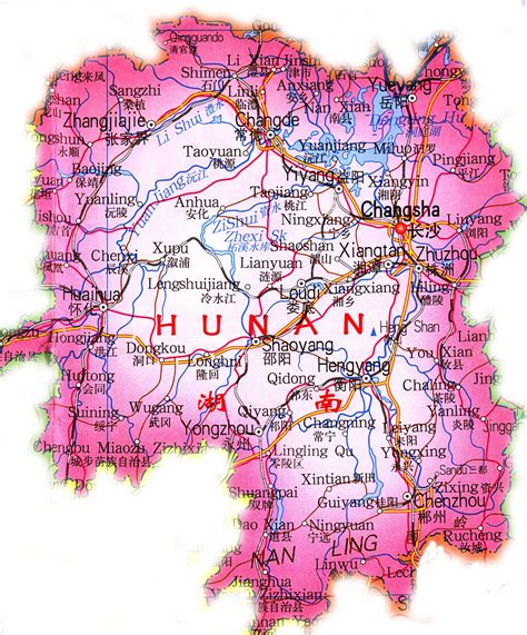 Hunan China Map