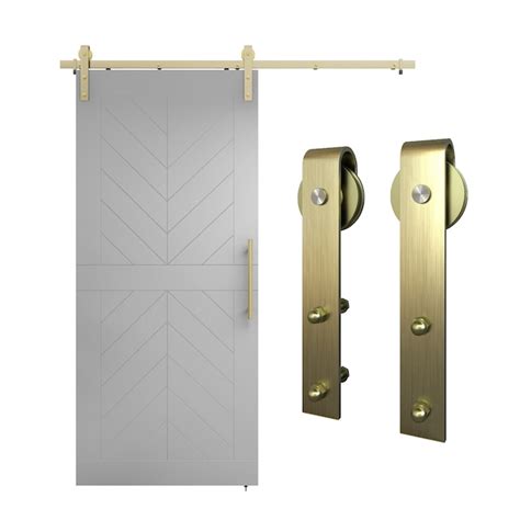 National Hardware Brushed Gold Indoor Soft Close Double Barn Door Hardware Kit N700-006 at Lowes.com