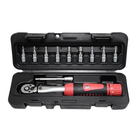 1/4" 2 24Nm Adjustable Bike Torque Wrench Set Bicycle Repair Tool Kit Manual Ratchet Spanner ...