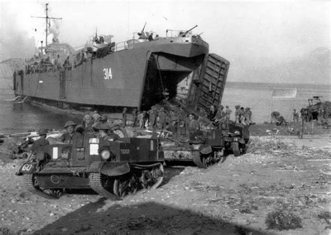 During Operation Avalanche, the landing at Salerno,Italy, British Universal Carriers LST ...