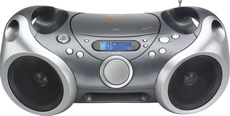 Memorex CD/CD-R/RW/MP3 Portable Boombox with AM/FM Radio Silver MP3142 ...