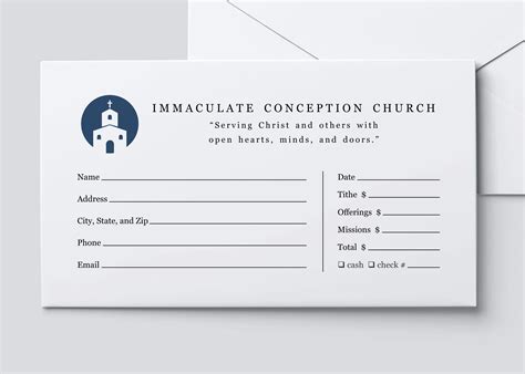 Tithing Envelope Template - Printable Church Tithes & Offering 6 3/4 Envelope - Editable ...