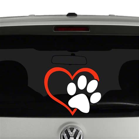 Puppy Dog Paw Print Heart Vinyl Decal Sticker • Cosmic Frogs Vinyl