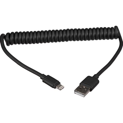 Xtreme Cables USB to Lightning Coiled Cable (4', Black) 51880