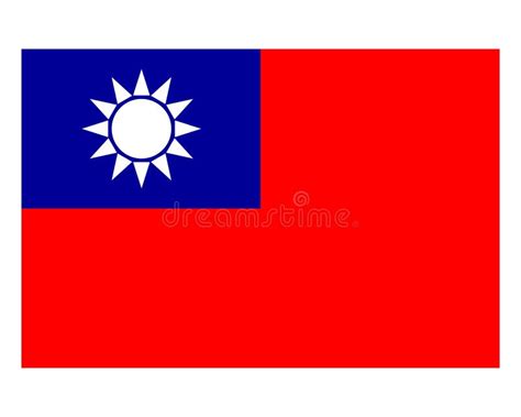 Illustration of Chinese Taipei Flag Flat Design Template. Editable ...